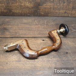 Vintage W. Marples Hibernia Plated Brass Beechwood Carpenters Brace - Ebony Handle