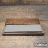 Vintage 8” x 2” Carborundum Medium Grit Oilstone In Oak Box - Lapped Flat
