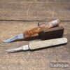 2 No: Vintage Veteran Brand Whittling Knives Composite Handles - Sharpened