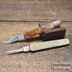 2 No: Vintage Veteran Brand Whittling Knives Composite Handles - Sharpened
