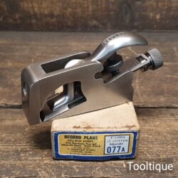 Vintage Boxed Record Tools England No: 077A Bullnose & Chisel Plane - Refurbished