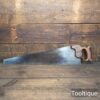 Antique 24” Tyzack c1880 Nonpareil 9 Tpi Cross Cut Hand Saw - Refurbished To Use