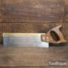 Vintage 12” Spear & Jackson Brass Back Bench Saw - Refurbished For Use