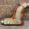 Vintage 19TH Century Carpenters Beechwood & Brass Brace Ebony Bun Handle