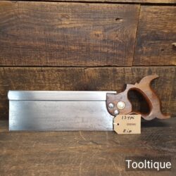 Vintage 12” English Warranted Superior Steel Back Tenon Saw 13 TPI - Refurbished