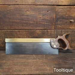 Antique 14” Parry & Son Cross Cut Brass Back Bench Saw 10 TPI - Sharpened Refurbished