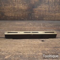 Vintage 7 ¾” Ebony & Brass Spirit Level with Clear Bubble - Good Condition