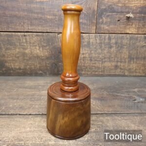 Bespoke Wood-Turned Reclaimed Old Lignum Vitae Mallet - Yew Handle