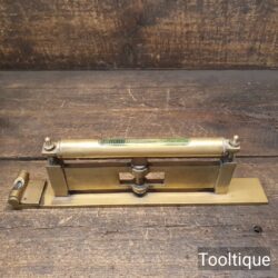 Antique Rabone Chesterman London 1920 Adjustable Brass Spirit Level - Good Condition