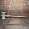 Vintage Large Cast Alloy Fence Post Maul Hardwood Handle - Good Condition