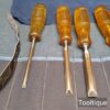 Vintage Set of 7 Marples Shamrock No: M373 Bevel Edge Chisels in Canvass Roll