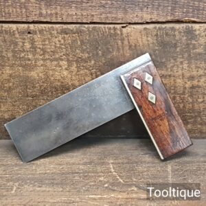 Vintage 6” Marples & Sons Hibernia Carpenters Rosewood & Brass Square