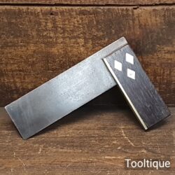 Vintage 6” Carpenters Rosewood & Brass Square - Good Condition