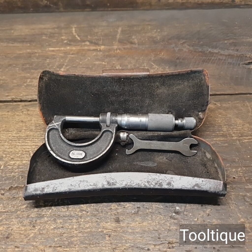 Vintage 1” Moore & Wright Sheffield No: 965 Imperial Micrometer In Case