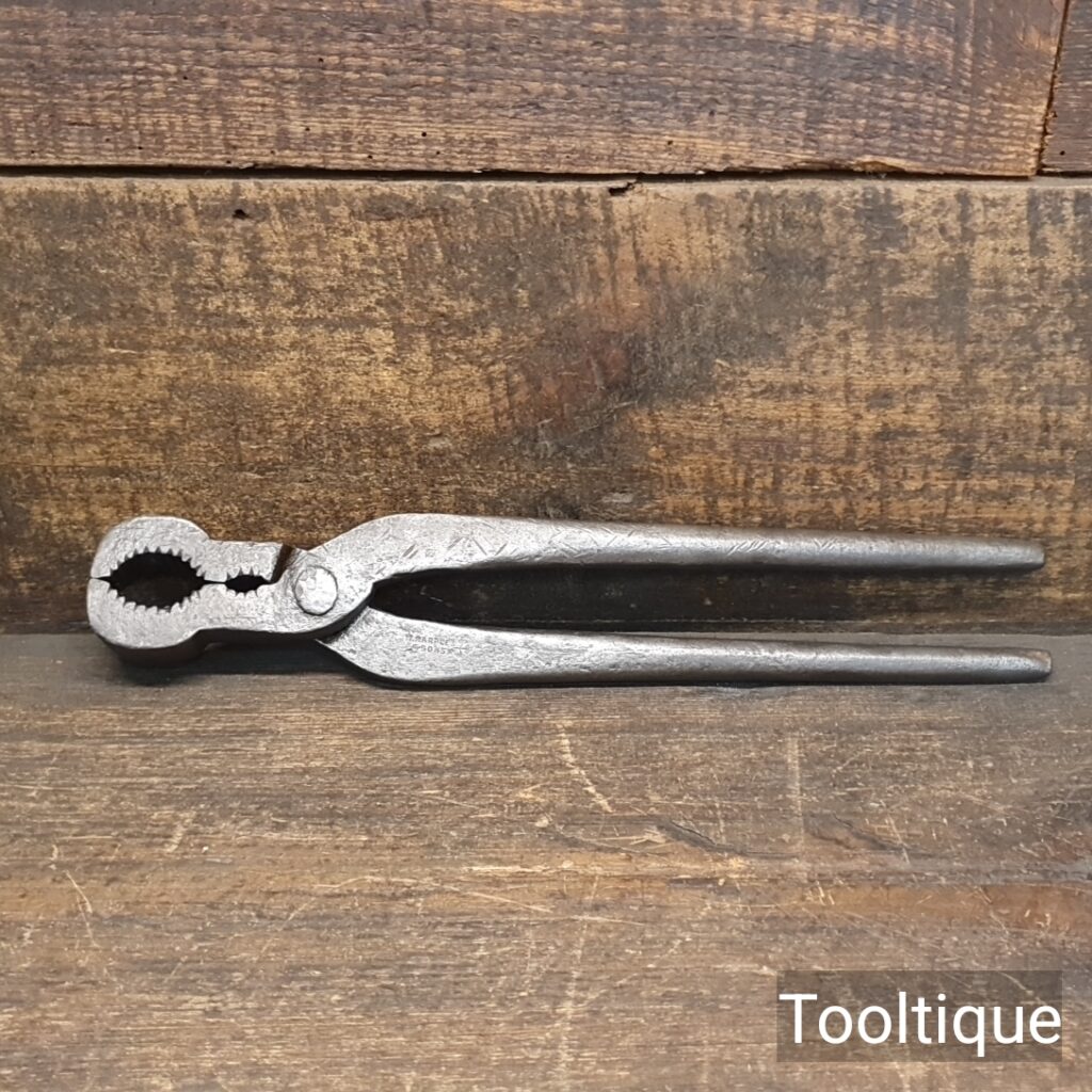 Vintage 12” Marples & Sons Blacksmiths Round Stock Pliers - Good/Fair Condition