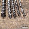 Vintage Set of 9 No: Jenning Pattern Carpenters Brace Auger Bits - Refurbished