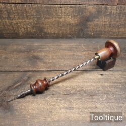 Vintage 14” Archimedes Hand Drill Beechwood Handles - Good Condition