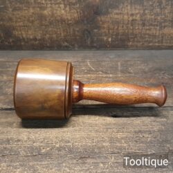 Bespoke Hand Turned Reclaimed Old Lignum Vitae Mallet - Mahogany Handle