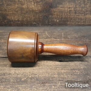 Bespoke Hand Turned Reclaimed Old Lignum Vitae Mallet - Mahogany Handle