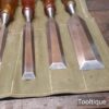 Vintage 6 No: Record Marples M373 Bevel Edge Chisels Set Canvas Roll - Refurbished