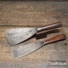 Vintage Pair of 2” + 3” Rosewood Handled Decorating Scrapers - Refurbished