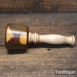 Bespoke hand wood-turned reclaimed old lignum vitae mallet