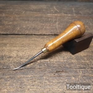 Vintage Leatherworking Goodwin Curved Awl Beechwood Handle - Good Condition