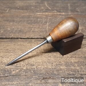 Vintage Leatherworking 3/16” Awl Hardwood Handle - Refurbished