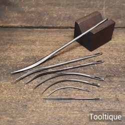 7 No: Vintage Curved Crafting Cast Steel Needles - Refurbished Ready To Use