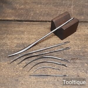 7 No: Vintage Curved Crafting Cast Steel Needles - Refurbished Ready To Use
