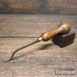 Vintage Twin Grooving Wood File Curved Stem Beech Handle - Refurbished