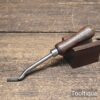 Vintage V Grooving Wood File Curved Stem Beech Handle - Refurbished