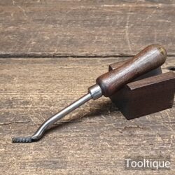 Vintage V Grooving Wood File Curved Stem Beech Handle - Refurbished