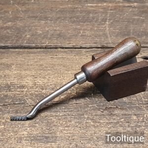Vintage V Grooving Wood File Curved Stem Beech Handle - Refurbished