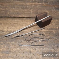 6 No: Vintage Curved Crafting Cast Steel Needles - Refurbished Ready To Use
