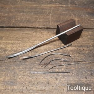 6 No: Vintage Curved Crafting Cast Steel Needles - Refurbished Ready To Use