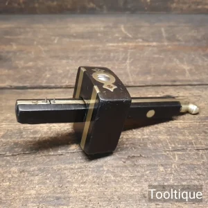 Vintage Ebony & Brass Carpenters Mortice Gauge - Fully Refurbished