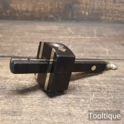 Vintage Ebony & Brass Carpenters Mortice Gauge - Fully Refurbished