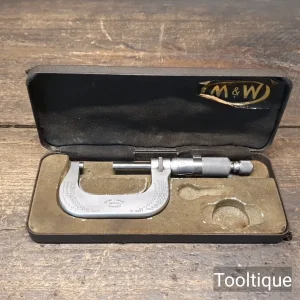 Vintage 1-2” Moore & Wright No: 961 Engineers Imperial Micrometer in Case Vintage 1-2” Moore & Wright No: 961 Engineers Imperial Micrometer in Case