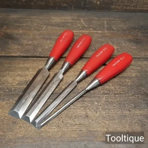 Vintage Set of 4 No: Footprint Sheffield Bevel Edge Chisels - Fully Refurbished