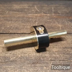 Antique Carpenters Round Brass Stem & Ebony Mortice Gauge - Fully Refurbished