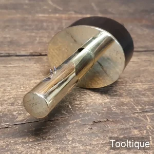 Antique Carpenters Round Brass Stem & Ebony Mortice Gauge - Fully Refurbished