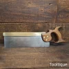 Vintage 1960’s English 12” Brass Tenon Saw 14 TPI - Sharpened Rip Ready Tor Use