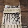 Vintage German Set of 6 No: Brace Auger Bits - Sharpened Ready To Use