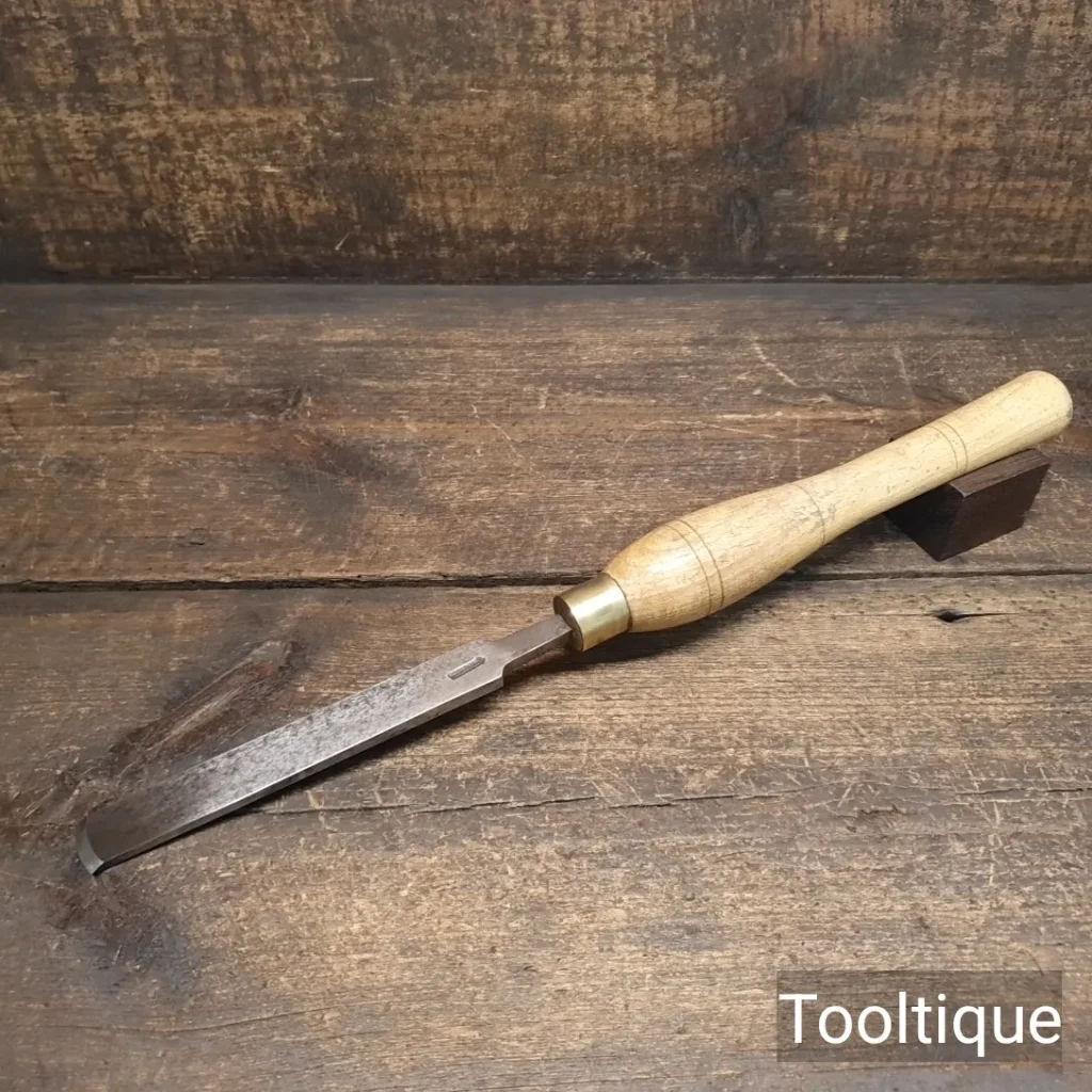Vintage Marples Shamrock Sheffield 32mm Flat Round Woodturners Chisel - Refurbished