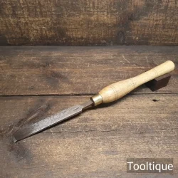 Vintage Marples Shamrock Sheffield 32mm Flat Round Woodturners Chisel - Refurbished