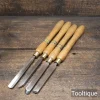Vintage 4 No: Marples Woodturning Chisels Ash Handles - Good Condition