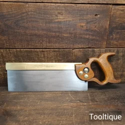 Vintage 12” Tyzack Turner No: 120 Brass Back 13 Tpi Cross Cut Bench Saw - Fully Refurbished