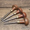 Vintage Set of 4 No: Woodcarvers Palm Chisels - Sharpened Ready For Use