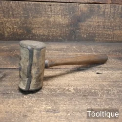 Vintage Rawhide Leather Mallet Hardwood Handle - Good Condition
